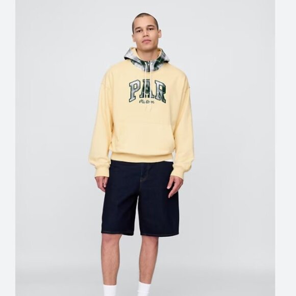 Gap × Malbon Adult Heavyweight French Terry Logo Hoodie Maize Yellow S - Picture 5 of 9